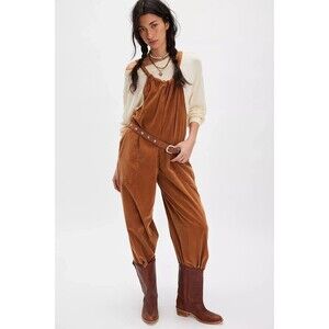 Free People We The Free Freebird Cord Jumpsuit Wide Leg Cotton Cozy S New 284588